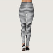 Gray, Black, White Stripes Leggings (Achterkant)