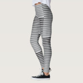 Gray, Black, White Stripes Leggings (Links)