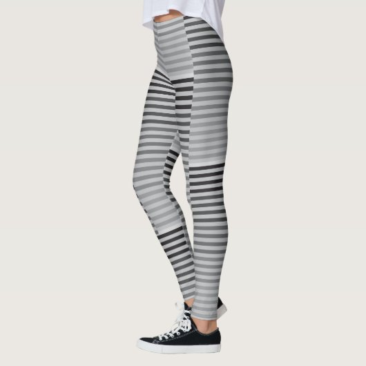 Gray, Black, White Stripes Leggings (Links)