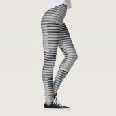 Gray, Black, White Stripes Leggings (Rechts)