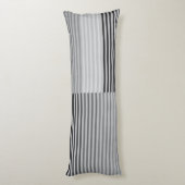 Gray, Black, White Stripes Lichaamskussen (Achterkant (Verticaal))