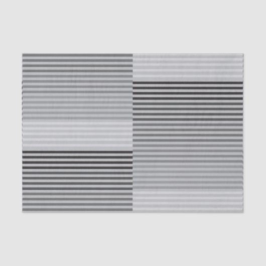 Gray, Black, White Stripes Tissuepapier (Voorkant)