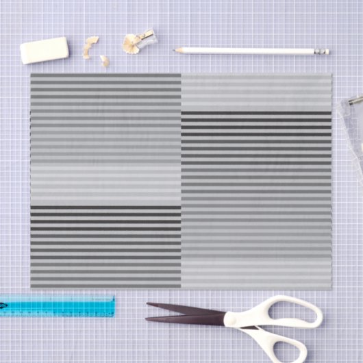 Gray, Black, White Stripes Tissuepapier (Craft)