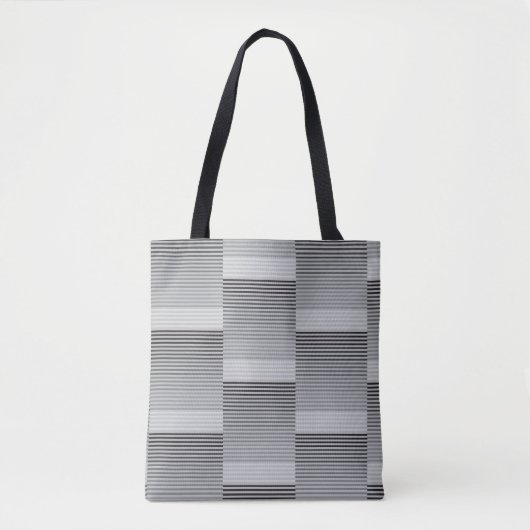 Gray, Black, White Stripes Tote Bag (Voorkant)