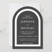 Gray black white text wedding kaart (Voorkant)