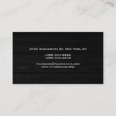 Gray Black Wood Pattern Monogram Visitekaartje (Achterkant)