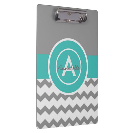 Gray Blauwgroen Chevron Klembord (Rechts)