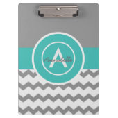 Gray Blauwgroen Chevron Klembord (Voorkant)
