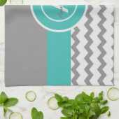 Gray Blauwgroen Chevron Theedoek (Gevouwen)
