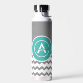 Gray Blauwgroen Chevron Waterfles (Links)