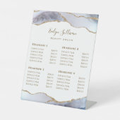 Gray Blue Agate Beauty Salon Reclamebord Met Voetstuk (Voorkant)