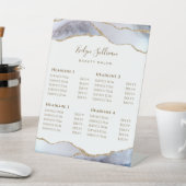 Gray Blue Agate Beauty Salon Reclamebord Met Voetstuk (Insitu)