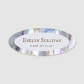 Gray Blue Agate Name Tag (Voorkant)