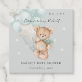 Gray Blue Barly Wait Beer Balloon Baby shower Bedankjes Labels (Voorkant)