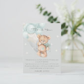 Gray Blue Beer Barly Wait Balloon Baby shower Briefkaart (Staand voorkant)