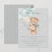 Gray Blue Beer Barly Wait Balloon Baby shower Briefkaart (Voorkant / Achterkant)
