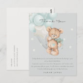 Gray Blue Beer Barly Wait Balloon Baby shower Briefkaart (Voorkant / Achterkant)