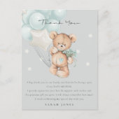 Gray Blue Beer Barly Wait Balloon Baby shower Briefkaart (Voorkant)