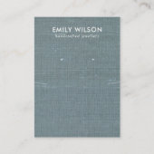 GRAY BLUE BURLAP LINEN KETTING EARRING DISPLAY VISITEKAARTJE (Voorkant)