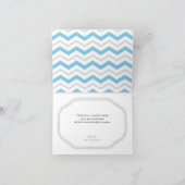 Gray & Blue Chevron Modern Bedankkaart (Binnen)