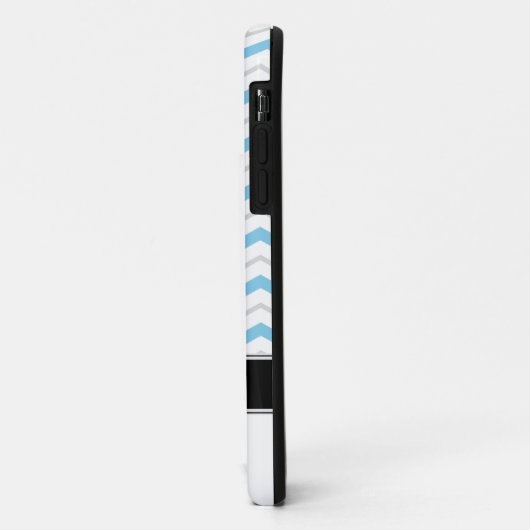 Gray & Blue Chevron Monogram iPhone 5 Hoesje (Achterkant/links)