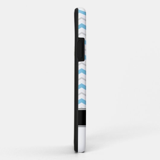 Gray & Blue Chevron Monogram iPhone 5 Hoesje (Achterkant/rechts)