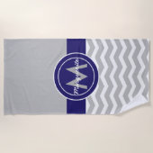 Gray Blue Chevron Strandlaken (Voorkant)