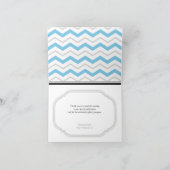 Gray & Blue Chevron Trendy Bedankkaart (Binnen)