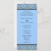 Gray Blue Damask Wedding Uitnodiging (Voorkant)