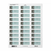 Gray Blue Dandelion Whimsical Flowers Patroon Etiket (Full Sheet)