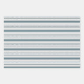 Gray Blue Farmhouse Stripes Inpakpapier Vel (Voorkant)