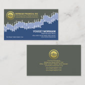 Gray Blue Layer Stock Graph Financial Broker Visitekaartje (Voorkant / Achterkant)
