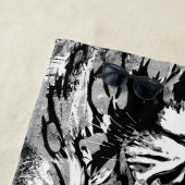 Gray Blue Lion Head - Cool Lion Beach Towel Strandlaken (In situ)