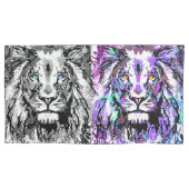 Gray Blue Lion Head - Cool Lion Kussensloop (Voorkant)