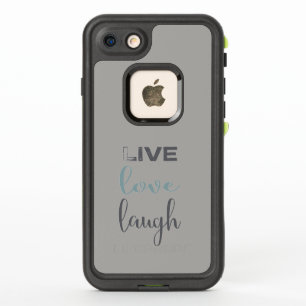 Gray Blue Live Love Laugh Typografie