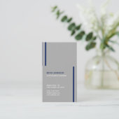 Gray blue minimal elegant masculine professional visitekaartje (Staand voorkant)
