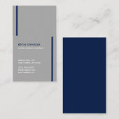 Gray blue minimal elegant masculine professional visitekaartje (Voorkant / Achterkant)