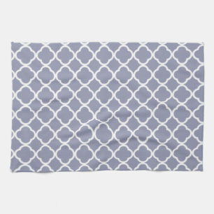Gray-Blue Moroccan Quatrefoil Theedoek