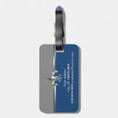 Gray Blue Silver Fleur de Lis Bagagelabel (Achterkant verticaal)