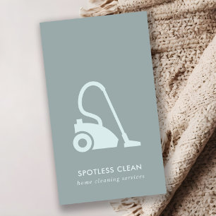 GRAY BLUE SIMPLE VACUUM CLEANER CLEANER SERVICE VISITEKAARTJE