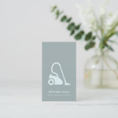 GRAY BLUE SIMPLE VACUUM CLEANER CLEANER SERVICE VISITEKAARTJE (Staand voorkant)