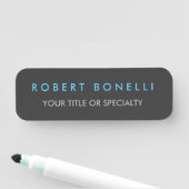 Gray Blue Trendy Naamplaatje (In situ)