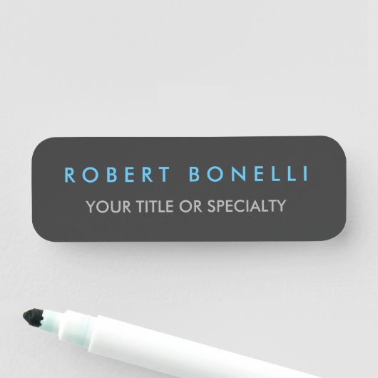 Gray Blue Trendy Naamplaatje (In situ)