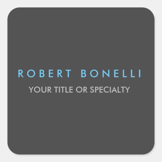 Gray Blue Trendy Vierkante Sticker (Voorkant)
