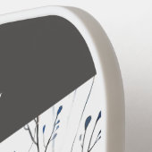 Gray Blue Watercolor Wildflower Custom Name Pickleball Paddle (Links Detail)