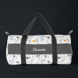 Gray Blue Watercolor Wildflower Monogram Plunjezak<br><div class="desc">This monogram name boho wildflower pattern would look beautiful for your luggage or gym and yoga accessories!</div>