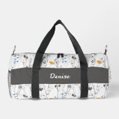 Gray Blue Watercolor Wildflower Monogram Plunjezak (Achterkant)