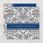 Gray Blue Wedding Vow Renewal Kaart (Voorkant / Achterkant)