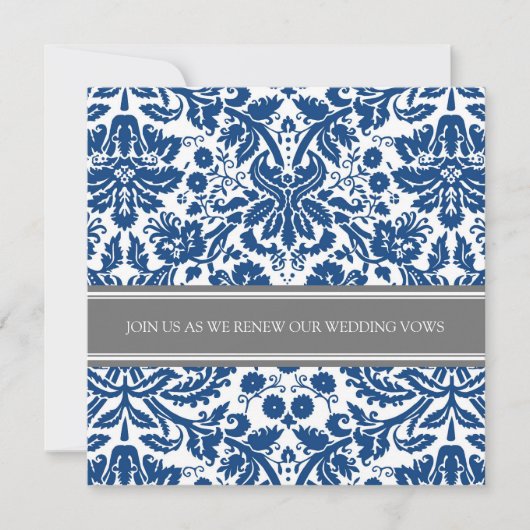 Gray Blue Wedding Vow Renewal Uitnodiging (Voorkant)