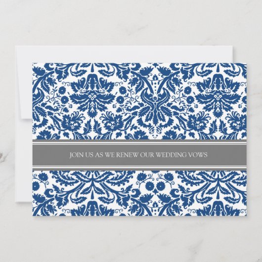 Gray Blue Wedding Vow Renewal Uitnodiging (Voorkant)